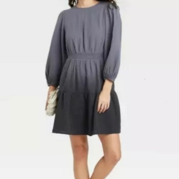 Universal Thread Dresses & Skirts - Universal Thread Women's Tie Dye Ombre Tiered Pocket Dress, Slate, M